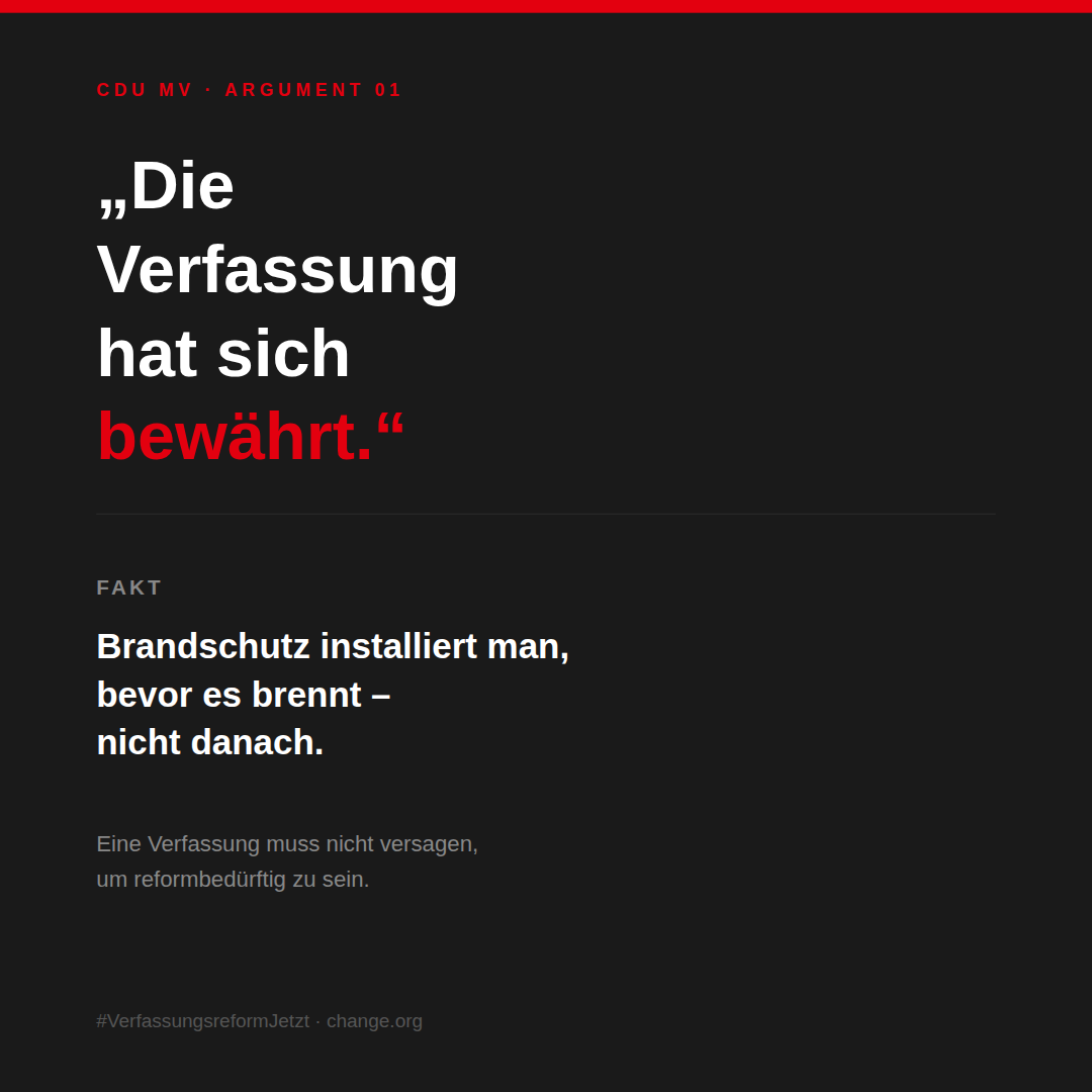 Karte 1: Verfassung bewährt